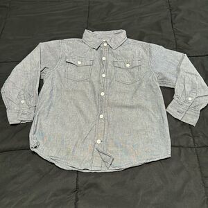 Gymboree Boys Blue/white stripe button down. Size S(5-6)
